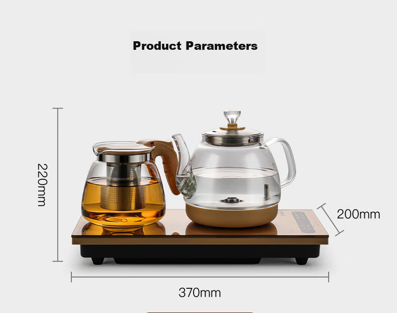 Biooner Fully Automatic Water-Filling Electric Kettle, Home Office Tea Table All-In Machine, Tea Table, Coffee Table, Built-In Tea Set, Rose Gold Three-Piece Set 17