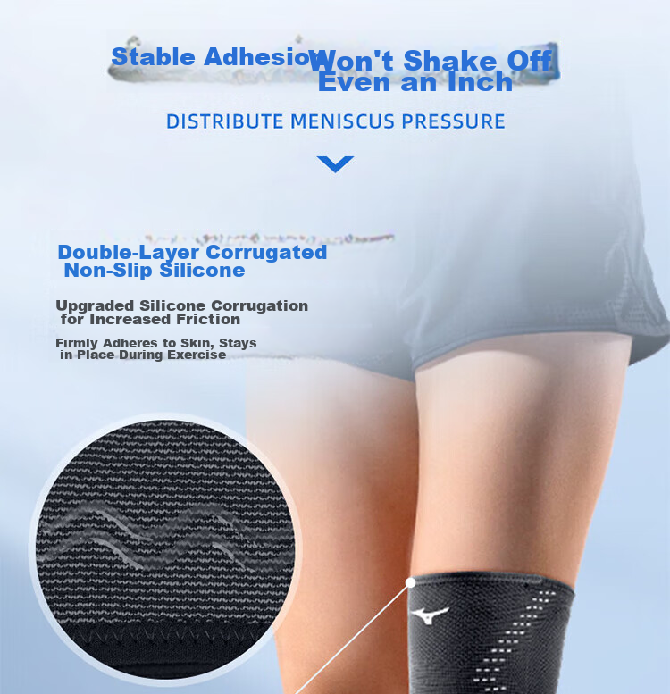 MIZUNO Sports Knee Brace Professional Protection Meniscus Injury Running Hiking Basketball Badminton Knee Warmer Support for Men and Women 8