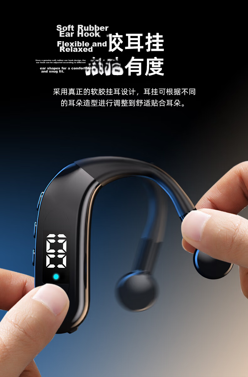 Guiyin K9 New True Wireless Bluetooth Earbuds with Charging Case, Ear-Hook Sports In-Ear Headphones, Long Battery Life, High-End Noise Cancelling, Compatible with Huawei, Oppo, Apple, Vivo 9