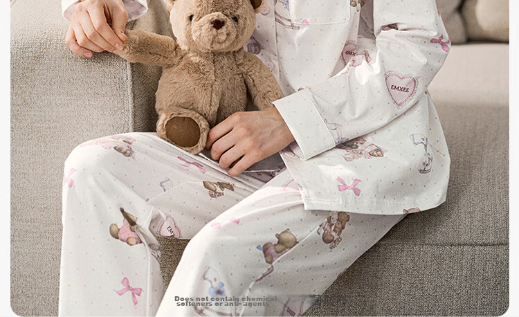 EMXEE Spring Summer Hypoallergenic Breathable Pure Cotton Maternity Nursing Pajamas Postpartum Maternity Homewear Set L 5