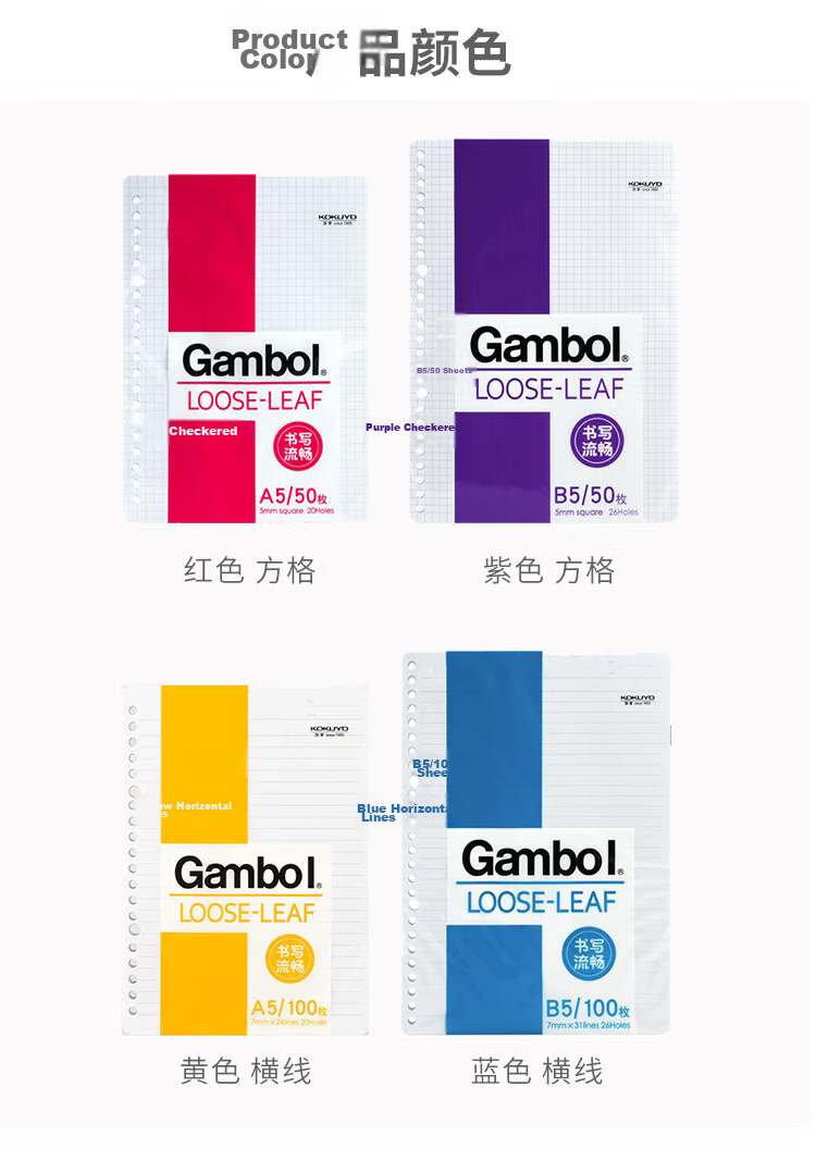 KOKUYO Gambol A5 Loose-Leaf Notebook, Detachable Business Journal with 7mm Ruled Lines, 30 Sheets, Black, WCN-FR1031N 5