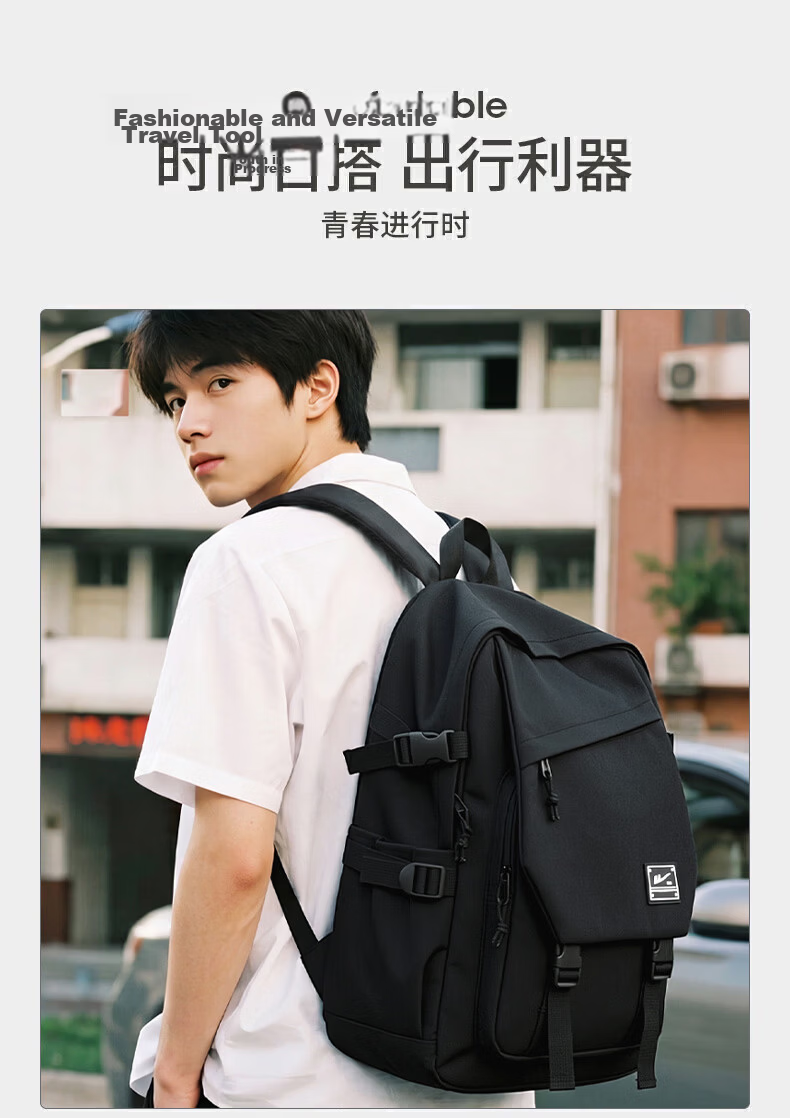 Warrior Backpack Men's Casual Water-Resistant Laptop Travel Bag Large Capacity School Bag for High School, Middle School, and College Students 12
