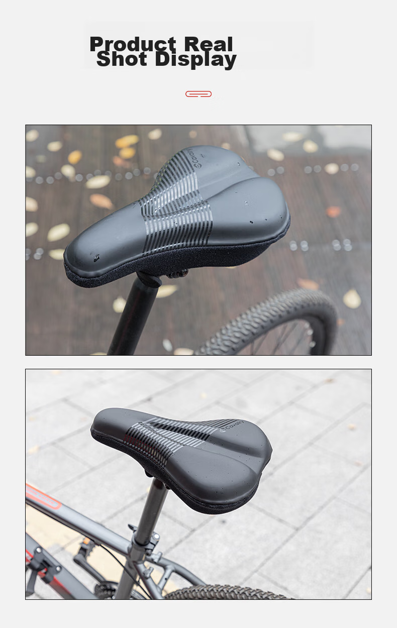 CAVALRY Bicycle Seat Cover, Thickened Silicone Mountain And Road Bike Saddle Cover, Foam Seat Cover, Cycling Equipment, Diagonal Striped 9