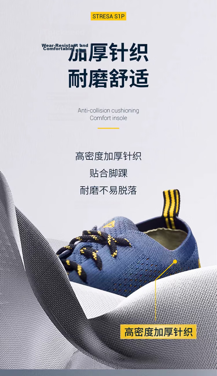 Delta 301236 Safety Shoes Anti-Static Puncture-Resistant Anti-Smash Slip-Resistant Breathable Blue Yellow Size 37 7