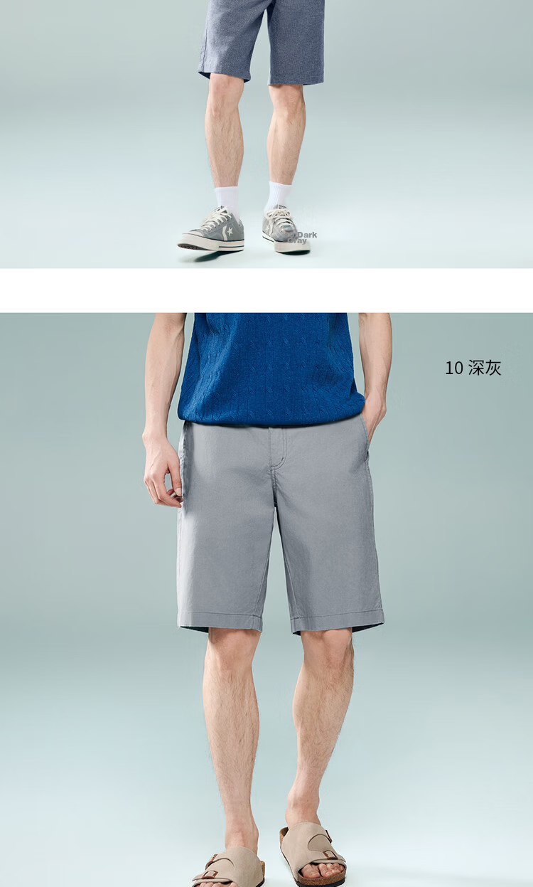 Giordano Men's Linen Pants 2026 Summer New Cotton Linen Semi-Elastic Waist Straight Casual Shorts 01106340 15