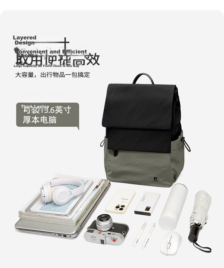 GOLF Lightweight Laptop Backpack 14/16 Inch Large Capacity Student Travel Business Bag 8