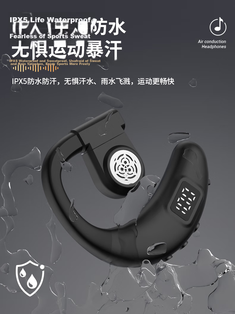 OKSJ New Upgrade Bluetooth Ear Hook Wireless Bone Conduction Single Ear Clip Non-In-Ear Sports Running Headset for Android and Apple Phones 11
