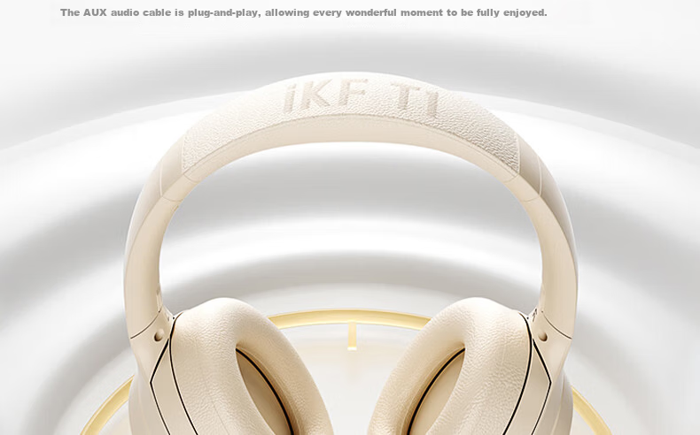 IKF T1 Max Active Noise Cancelling Headphones Bluetooth 2026 New Model Bluetooth 6.0 Wireless Wired HIFI Sound Quality Gaming Low Latency Ultra-Long Battery Life Cloud Rock White 38