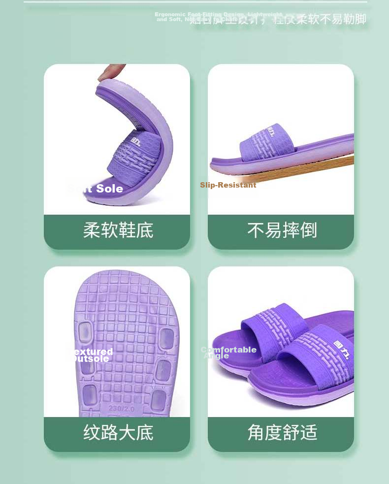 Warrior Solid Color Simple Couple Slippers Bathroom Indoor Outdoor Fashion Durable Soft Sole Outdoor Beach Sandals Men's HL01801 Black Size 41 6