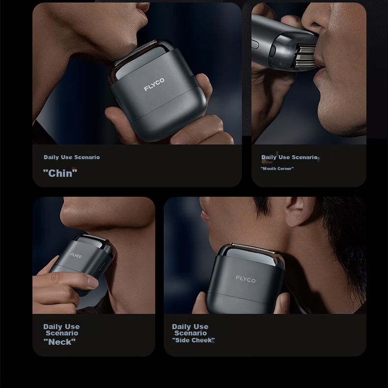 FLYCO F8 Starry Silver Men's Electric Rotary Shaver Wet and Dry Dual Use Portable Beard Trimmer Birthday Gift Recommended by Wang Yibo Limited Edition 16
