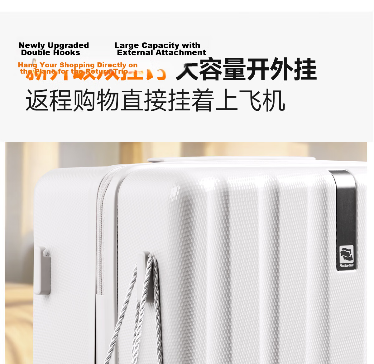 Hanke Luggage Trolley Travel Suitcase Large Capacity Unisex Student Password Lock 29-inch Eco-friendly Gray 6th Generation Upgrade 20