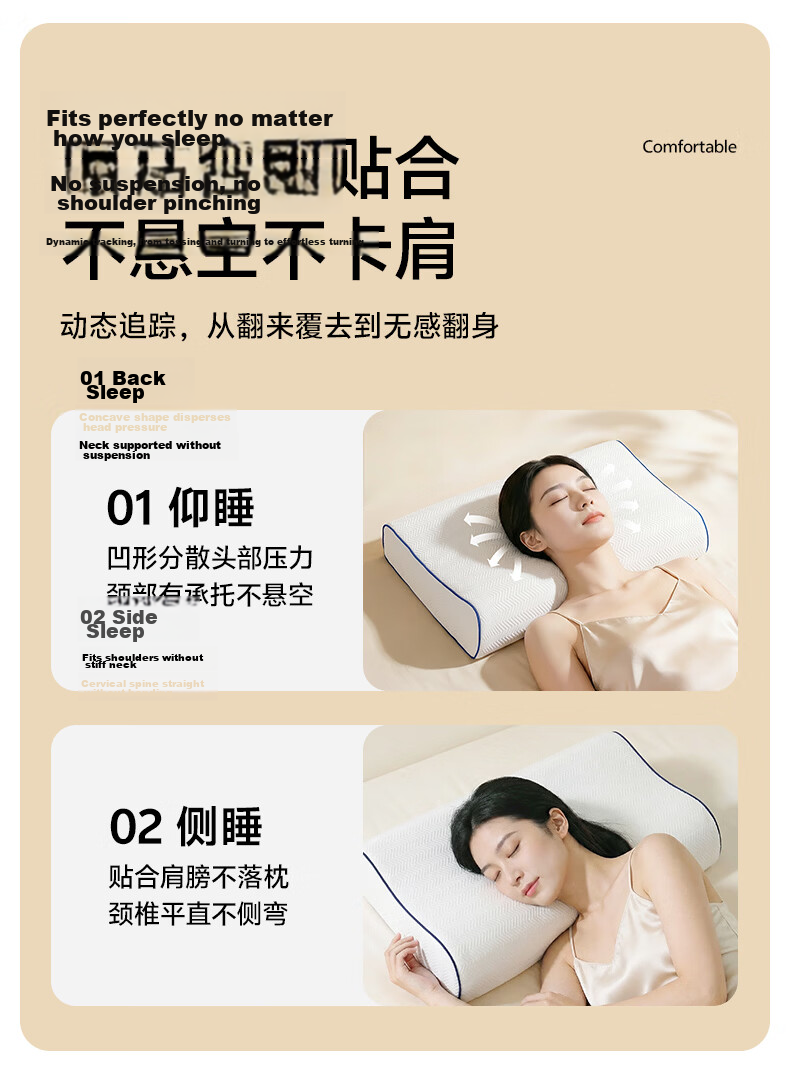 Mi Xiaoshu Memory Foam Pillow Cervical Spine Support Neck Pillow Deep Care Slow Rebound Adult Sleep Pillow Special for Cervical Spondylosis Antibacterial Breathable 10