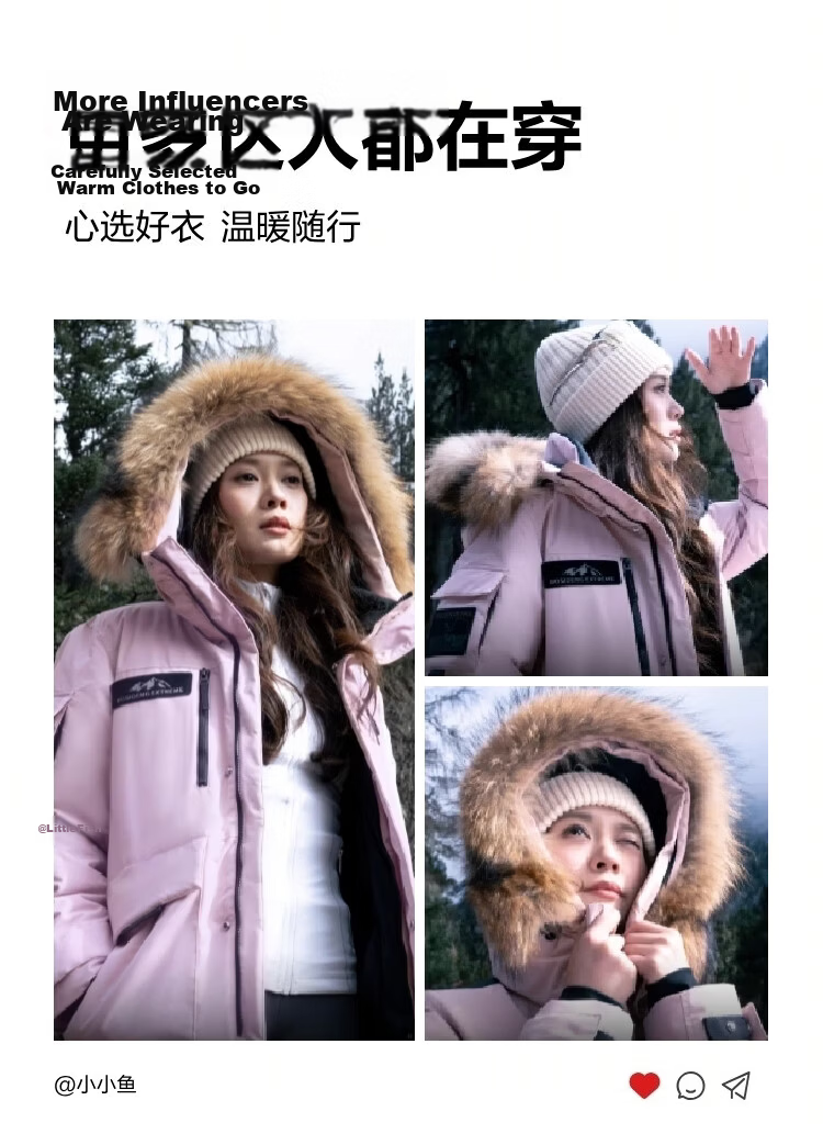 BOSIDENG 25-Year Winter Extreme Cold Northeast Special Thickened Goose Down Unisex Mall-Style Down Jacket with Large Fur Collar 42