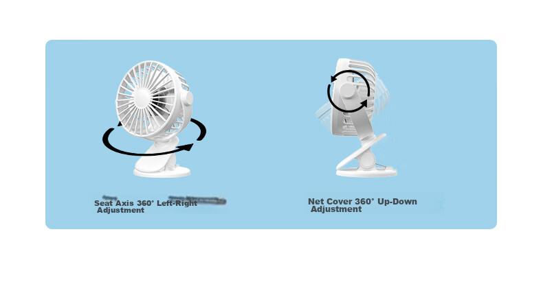 Kalai'ao Desktop USB Mini Fan with Clip, Office Student Dormitory Car Kitchen Hanging and Standing Small Household Electric Fan, Rechargeable Desktop Clip Fan 9