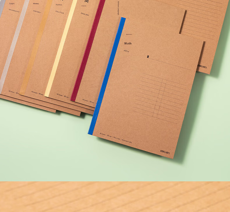 Deli English Homework Subject Notebook Bull Shield Wireless Binding 10-Pack (40 Sheets per Notebook) WB540-A 8