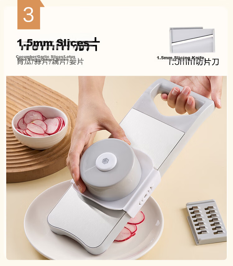 JD Original Grater, 304 Stainless Steel Vegetable Slicer, Potato Shredder, Multi-Functional Shredder with 6 Blades + Hand Guard 15