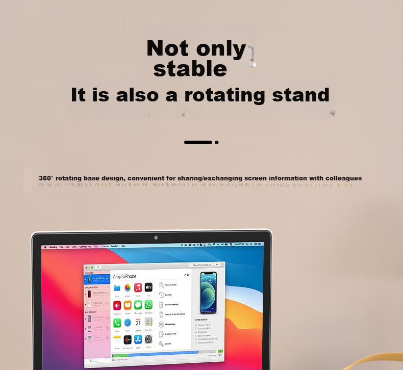 Youhuoda Laptop Stand Holder Elevated Cooling Rack Gaming Metal Frame 360-Degree Rotatable Adjustable Height Stand 8