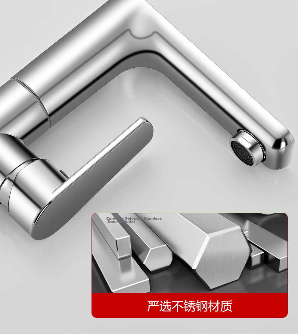 Larsd Basin Faucet Rotatable Hot and Cold Water Mixer Tap for Bathroom Vanity LD6331 7