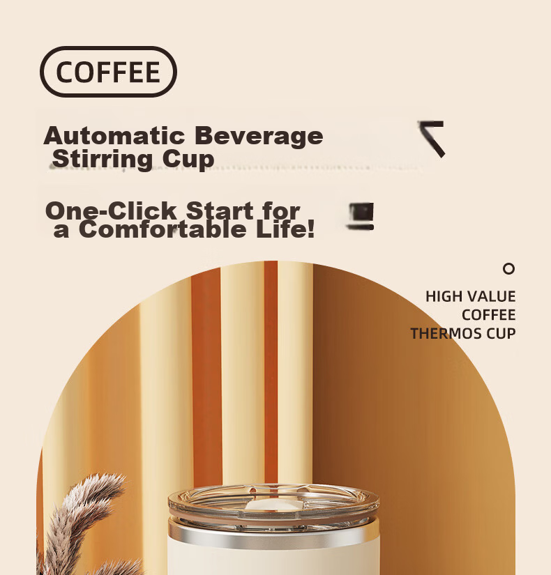 Xiduomi Automatic Stirring Cup, Rechargeable Coffee Mug, Electric Cup, Magnetic Rotating Cup, Soy Milk Powder, Black, 420ml 1