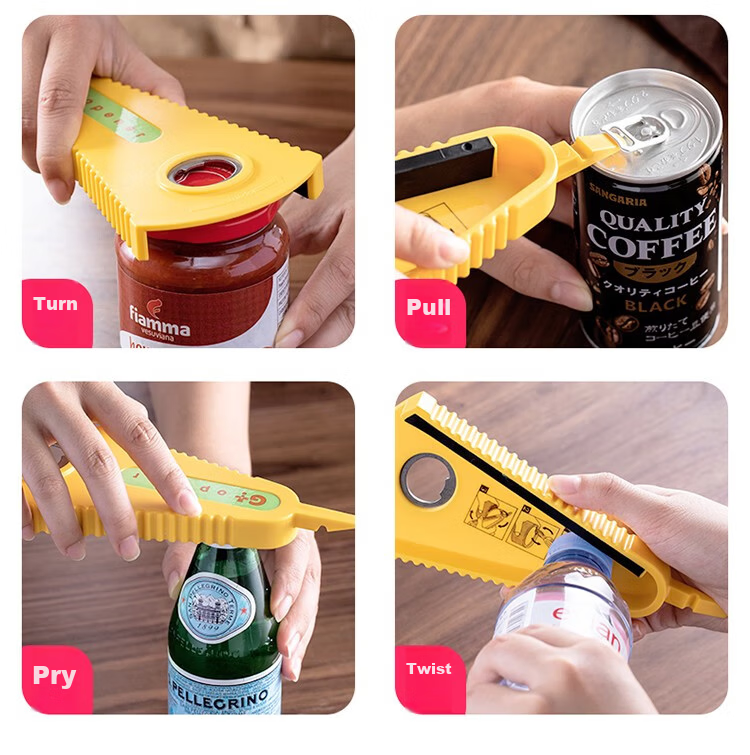 KATEI STORY , Japanese Multifunctional Bottle Opener, Universal Can Opener, Jar Lid Remover, Magnetic Cap Opener for Beer Cans 8