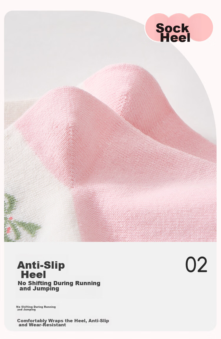 Urban Beauty Children's Socks Girls' Four-Season Cotton Student Socks Striped Strawberry Baby Mid-Calf Socks 5 Pairs 2XL 10