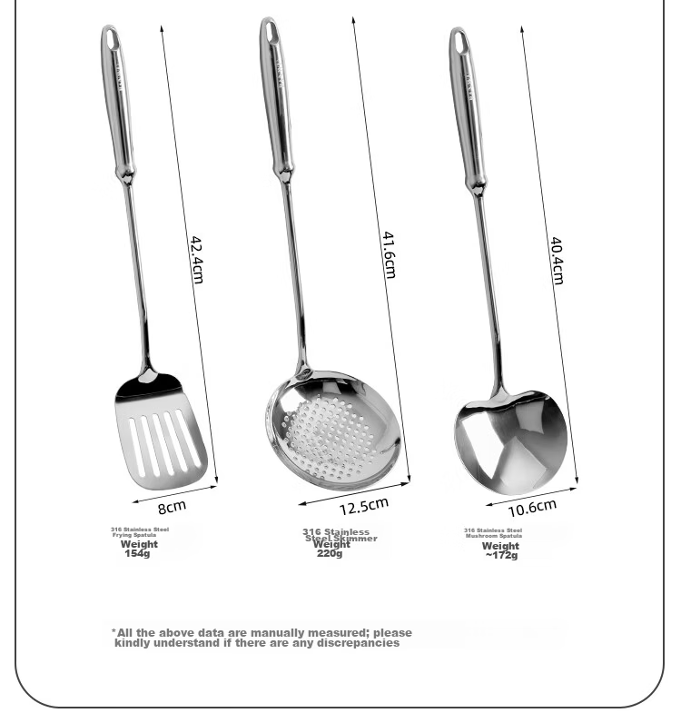 Banwu Life 316 Stainless Steel Mushroom Shovel Food Grade Mushroom Spatula Household Stir Fry Spoon High-end Iron Wok Spatula 3