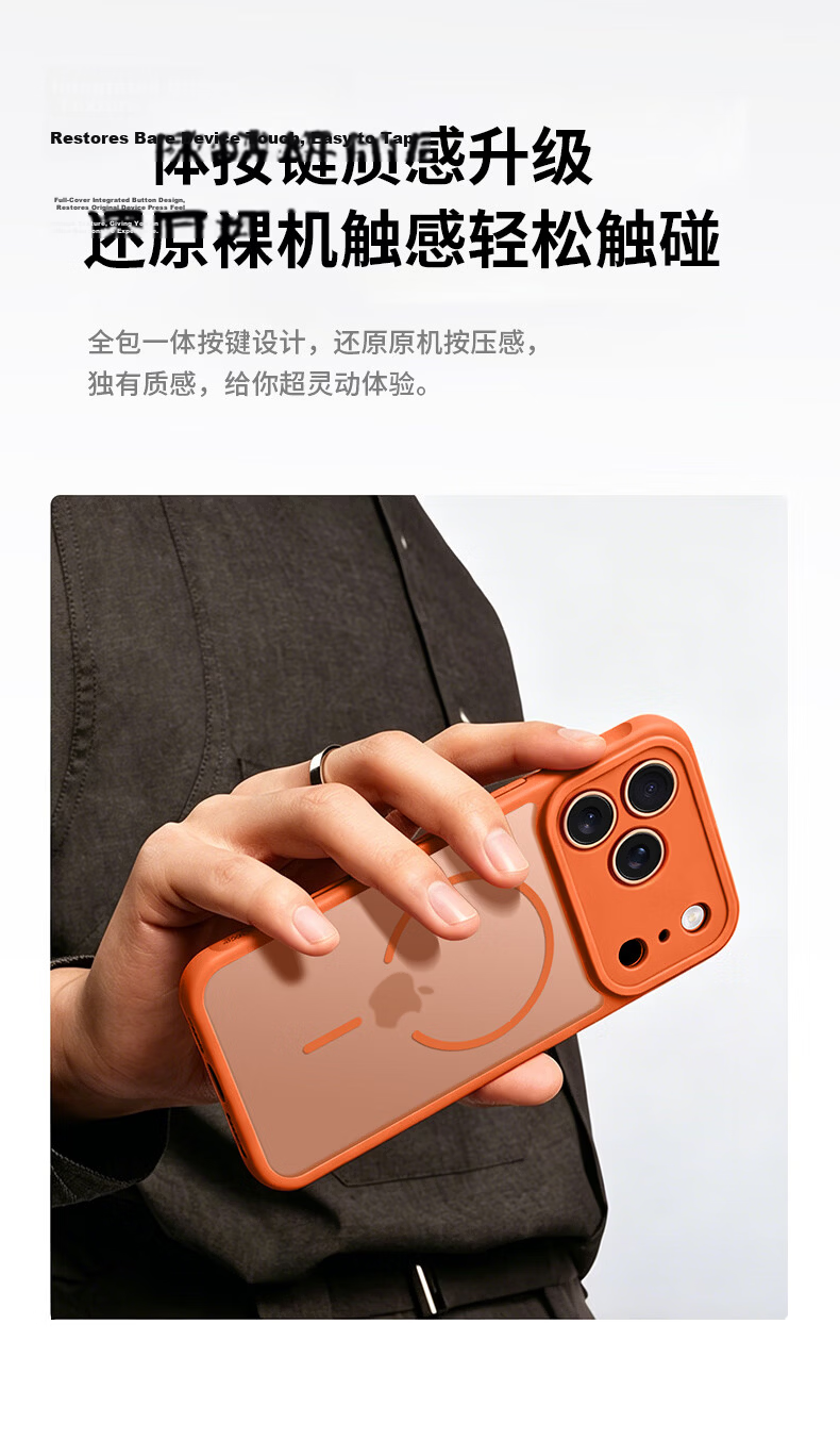 SHIYONG Compatible with iPhone 17 Pro Max Case, Magsafe Magnetic Matte Texture Heat Dissipation Full Coverage Shockproof Protective Cover for Men and Women, New Orange 15