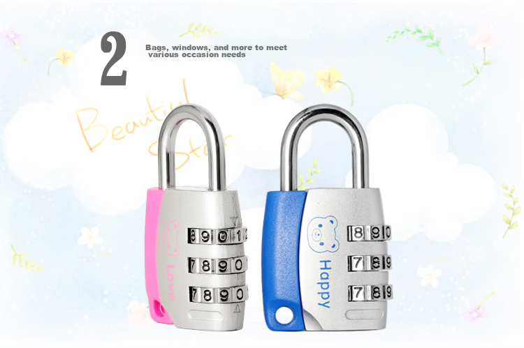 Aoben Password Lock Padlock Waterproof Dormitory Gym Locker Lock 35mm Black Student 7610C 5