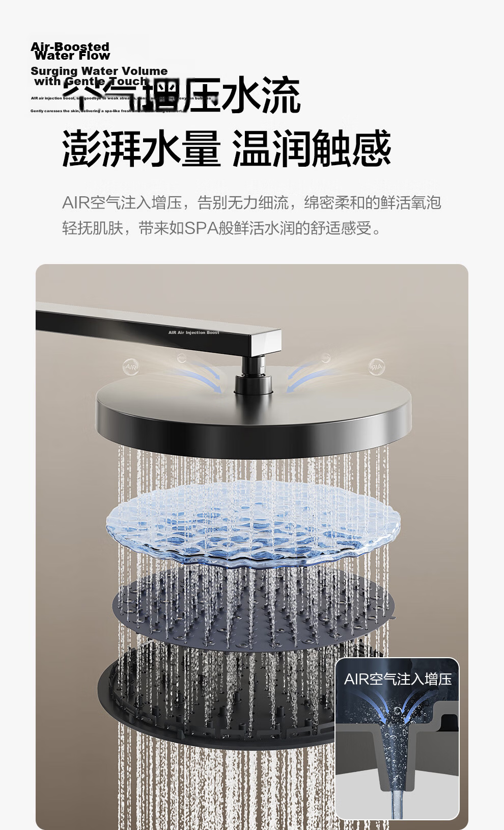 ARROW K520 Smart Bathroom Shower Set with Hot and Cold Pressure Boosting Spray Head and Digital Display AE34912GGW 17