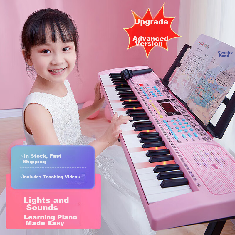 Coolfire Electronic Keyboard Children's Piano 6-12 Years Old Girls Birthday Gift Practical Toy for Girls 3-6 Years Old
