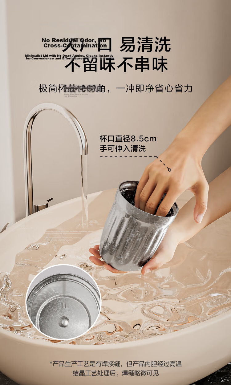 JD Original Insulated Mug Coffee Cup Portable Travel Water Bottle Practical Cup for Men And Women Silver Gray 360ml 8