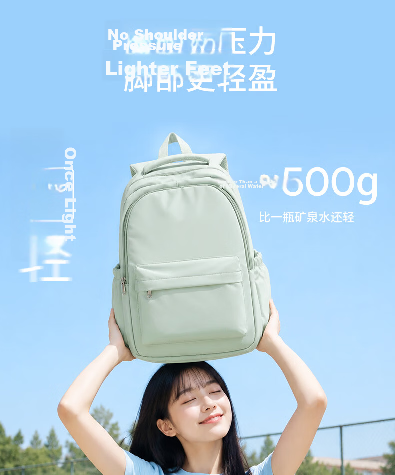 Landcase Backpack for Middle School Girls, High School and College Students, Stylish Campus Shoulder Bag, Unisex Laptop Backpack 1606 Light Green 8