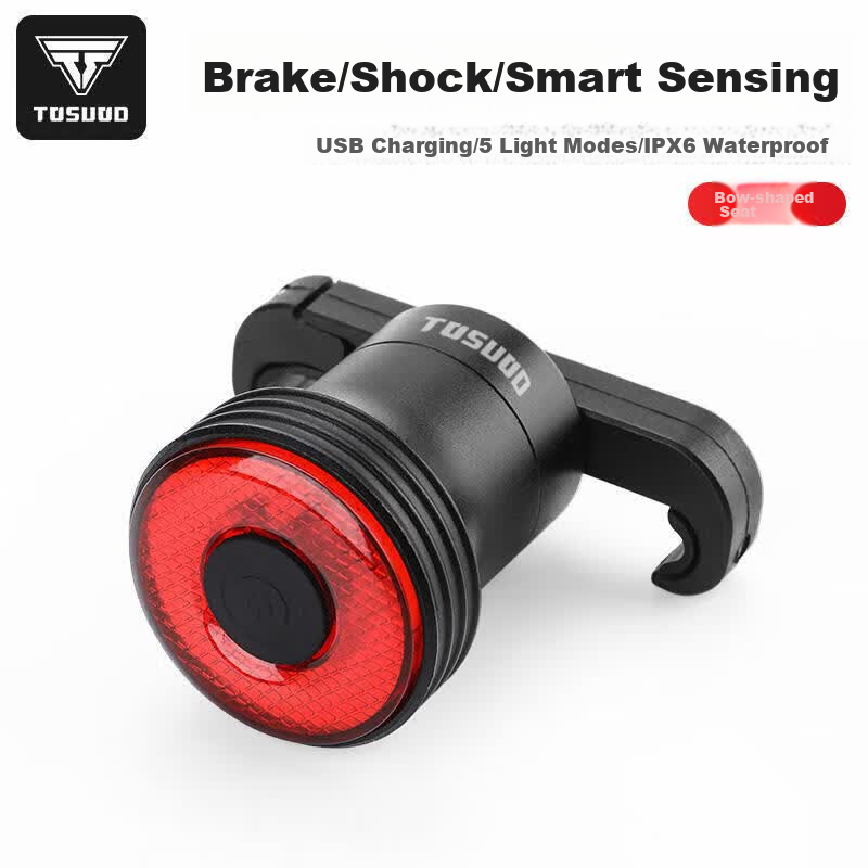 Captain Tas Bicycle Tail Light Type-C Rechargeable Mountain Road Bike Night Riding Warning Tail Light Cycling Accessories