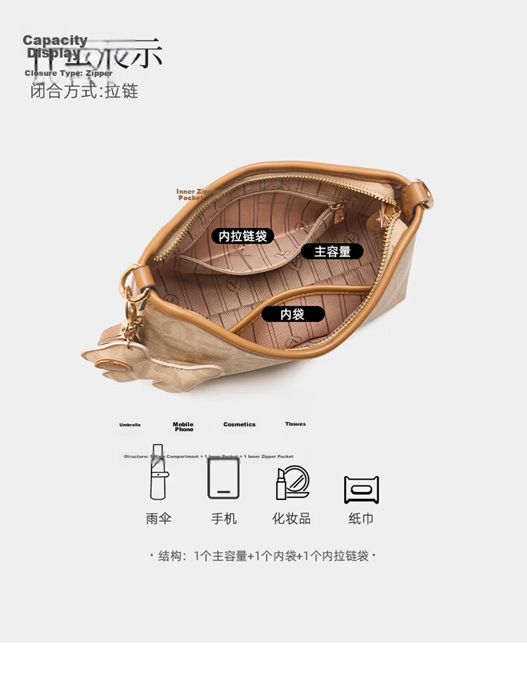 Aokang Women's New Fashion Underarm Bag Commuter Versatile Shoulder Crossbody Bag Birthday Gift High-End Feel for Girlfriend Wife 16