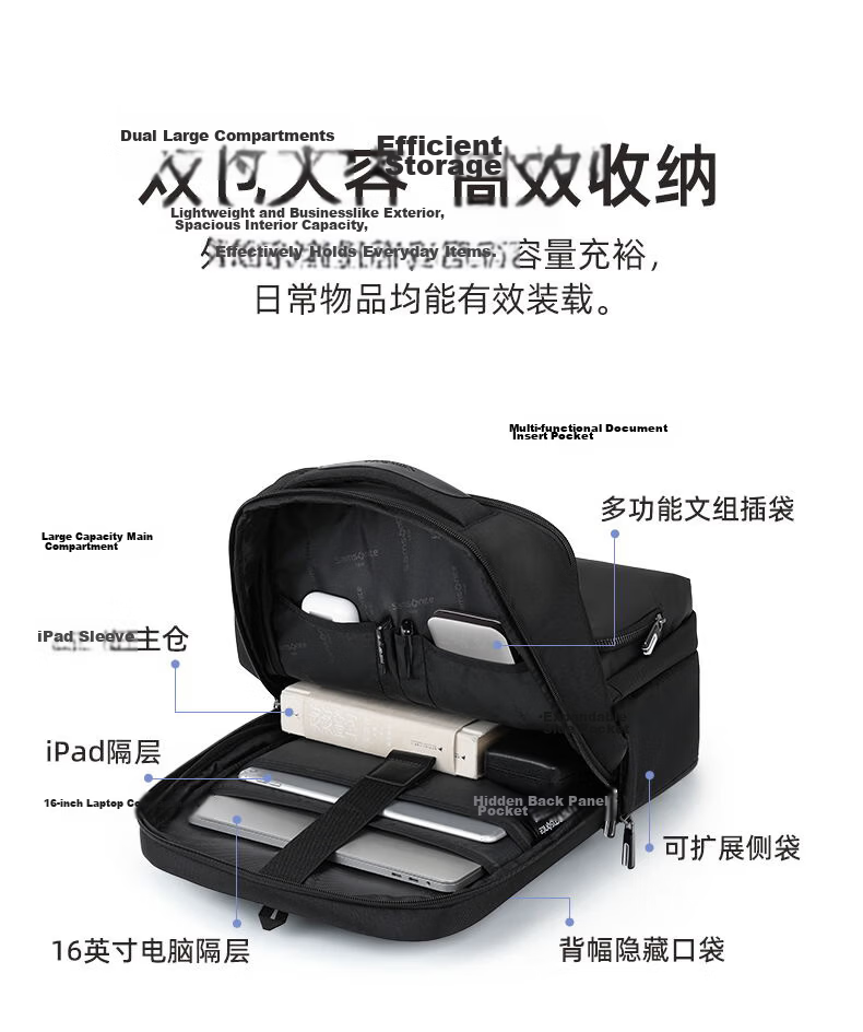 Samsonite Men's Backpack Travel Bag Business Commuter Laptop Bag Large Capacity Lightweight Stylish School Bag Gift 3