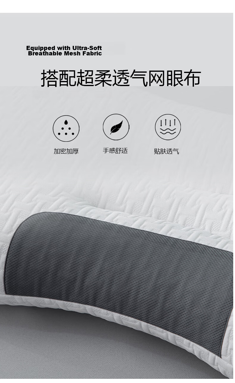 CROWN Cervical Pillow Zoned Neck Support Deep Sleep Pillow for Men and Women Hotel Single Pillow Core Adult Pair (Buy 2) 4