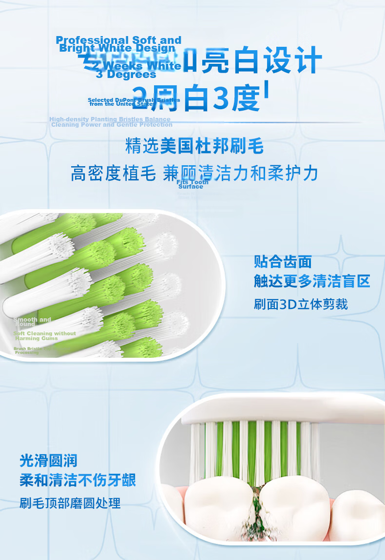 PHILIPS Electric Toothbrush Heads HX2471/HX2461/HX2431/HX2571, Small Feather Brush Handle, Whitening, Pack of 5, HX2035/02 4