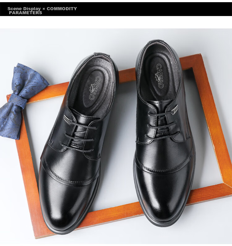 CARTELO Men's Leather Business Formal Shoes, Height-Increasing Men's Shoes for Autumn And Winter, Warm Footwear 2513, Black Height-Increasing Style, Size 39 16