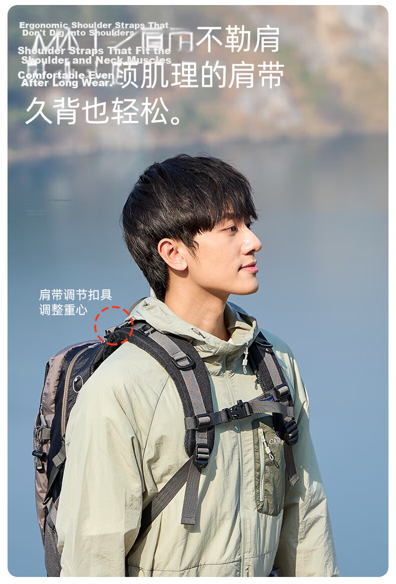 CAMEL Hiking Backpack Outdoor Travel Backpack Mountaineering Double Shoulder Backpack Hiking Backpack 2S04001 Black 8