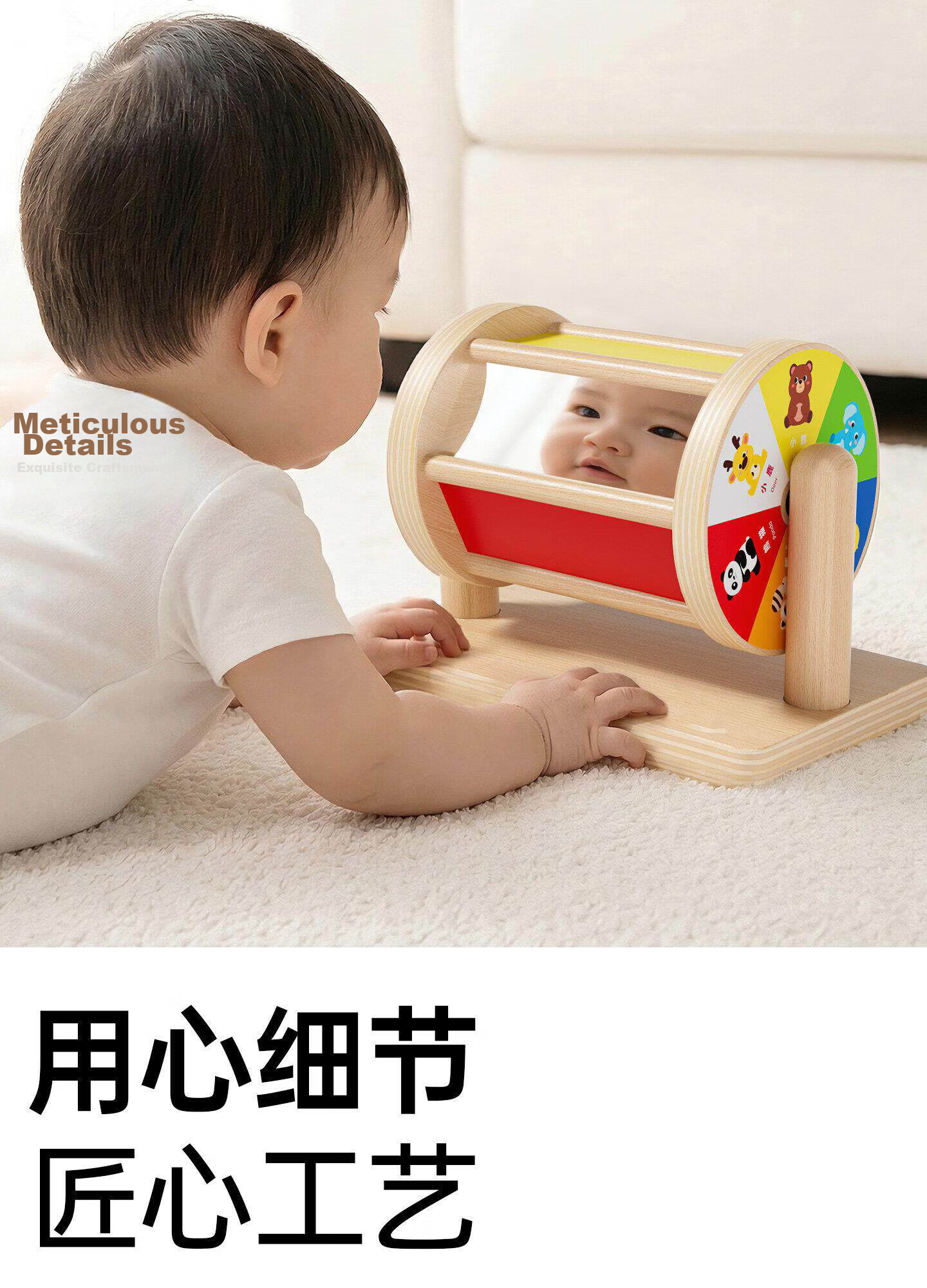 Murcia Rainbow Stacking Rings and Spinning Tower Building Blocks Early Education Toy for Babies Boys Girls Birthday Gift 7
