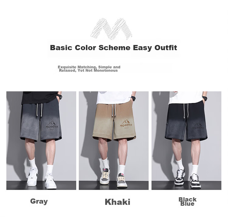 MARK FAIRWHALE Men's Shorts, Summer American-Style Loose Printed Pants, Lightweight Summer Sports Five-Point Casual Trousers for Me 10