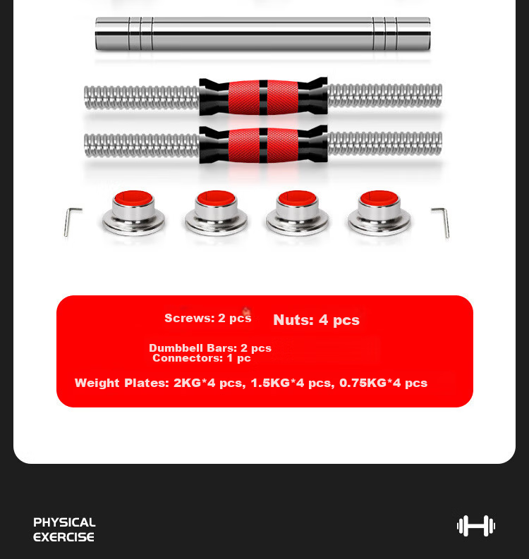 Chengyue Electroplated Dumbbell Barbell 20kg Adjustable Detachable Fitness Equipment Set CY-025 for Men and Women 23