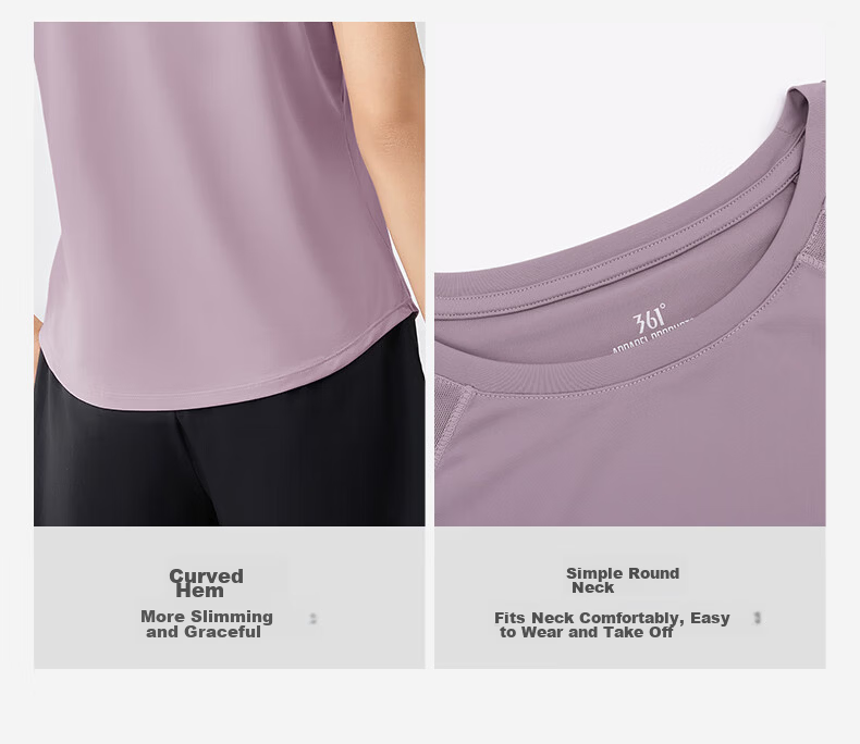 361° Women's Short-Sleeve Summer Clothing, New Cool-Touch T-Shirt, Sun Protection Shirt, Ice Silk Sports Running Top, 662524116-6 17