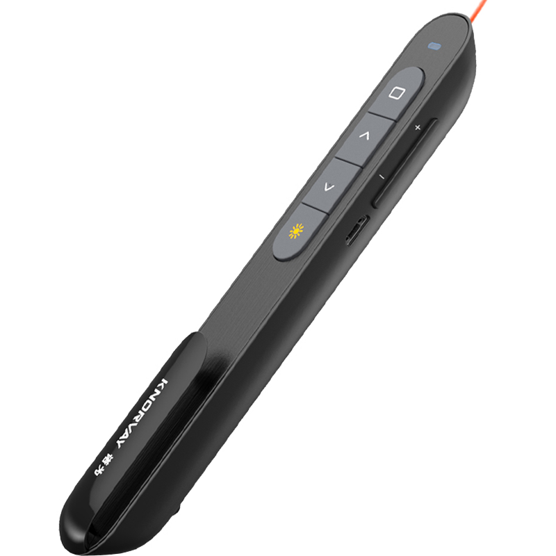 Nuowei Laser Presentation Remote Dual Interface Teacher PPT Clicker Laser Pointer Electronic Pen Black N95 Plus