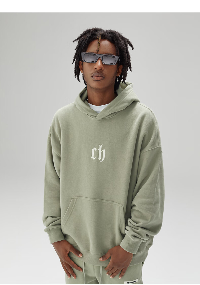CHINISM CH Sweatshirt for Men, Spring And Autumn Classic Simple Couple's Top, Heavyweight American-Style Hoodie, Sports Casual Pullover Hooded Sweatshirt 26