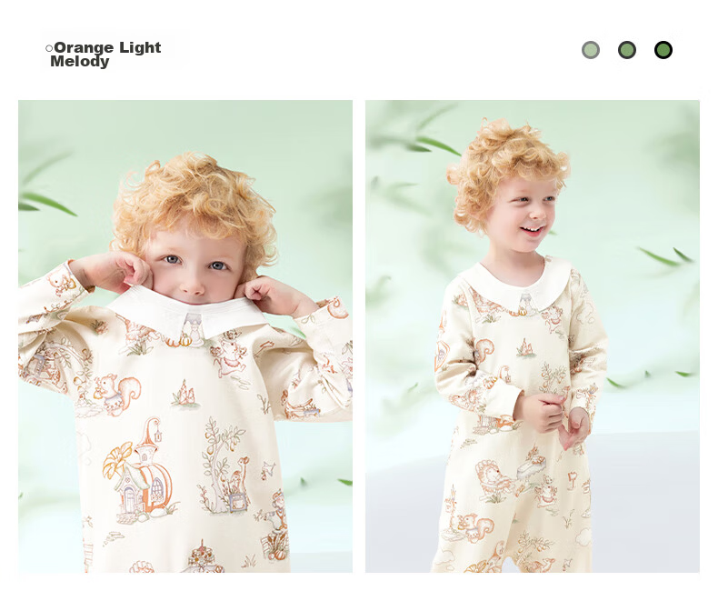 Betis Children's Pajamas Spring and Autumn Stylish New Boys Girls One-piece Baby Pure Cotton Homewear Set 31