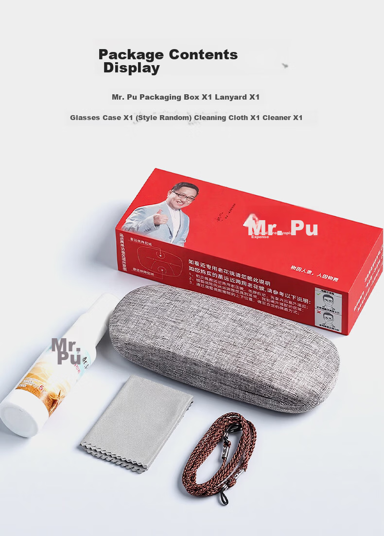Mr. Pu Premium High-Definition Reading Glasses for Men and Women, Genuine Donghai Crystal Stone, Scratch-Resistant, 250 Degree Presbyopic Eyewear 17