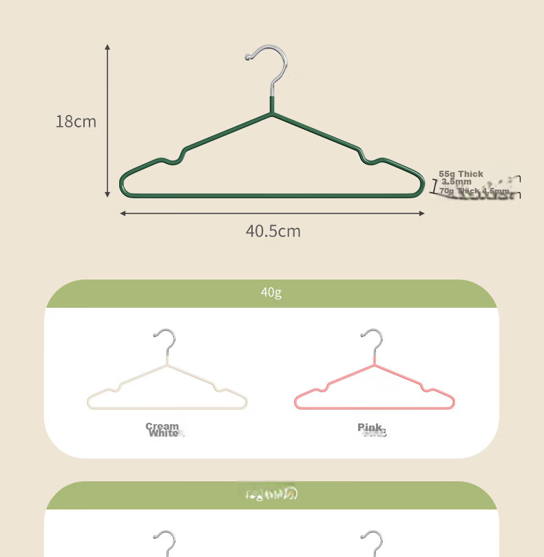 40,000 KM Household Non-Slip No-Trace Clothes Hangers, Dual-Use for Dry and Wet Clothes, 20 White Pieces 14