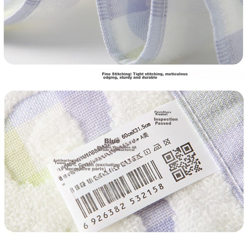 Jinhao A-Class 100% Cotton Face Towels for Children, Antibacterial and Antimildew, Odor-Resistant, 2-Pack 15