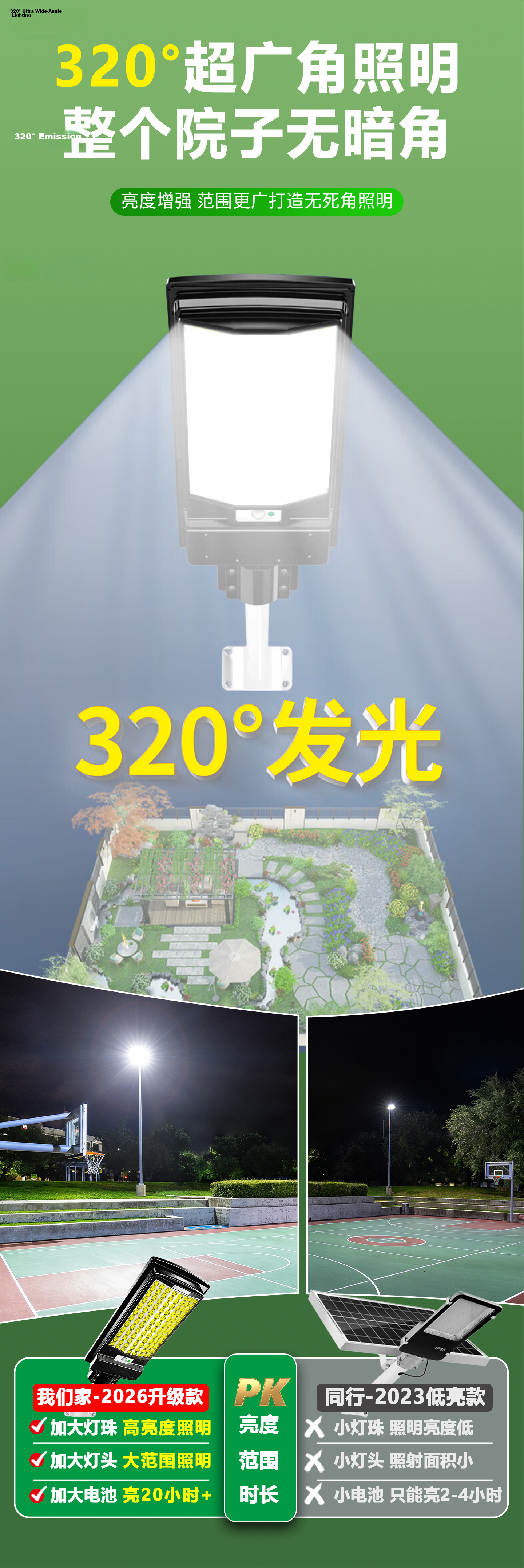 Shufujia Solar Outdoor Lighting Garden Lamp Street Light New Rural Household Waterproof High Power Street Lamp 2